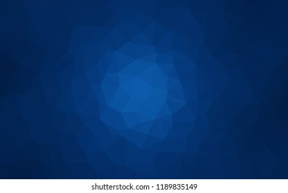 Dark BLUE vector polygonal pattern. Creative illustration in halftone style with triangles. Brand new style for your business design.