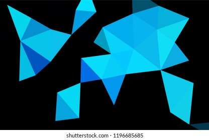Dark BLUE vector polygonal pattern. Modern geometrical abstract illustration with gradient. The template can be used as a background for cell phones.