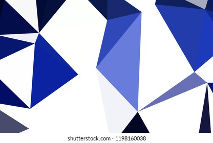 Dark BLUE vector polygonal pattern. Triangular geometric sample with gradient.  Brand new design for your business.