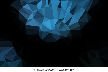 Dark BLUE vector polygonal pattern. Creative geometric illustration in Origami style with gradient. Brand new design for your business.