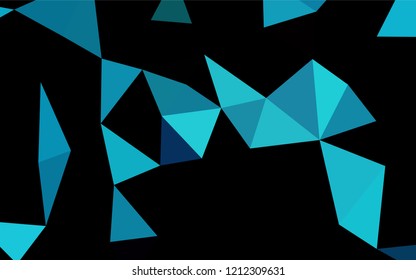 Dark BLUE vector polygonal pattern. Glitter abstract illustration with an elegant design. The textured pattern can be used for background.