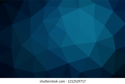 Dark BLUE vector polygonal pattern. Triangular geometric sample with gradient.  The completely new template can be used for your brand book.