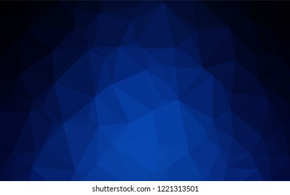 Dark BLUE vector polygonal pattern. A sample with polygonal shapes. Triangular pattern for your business design.