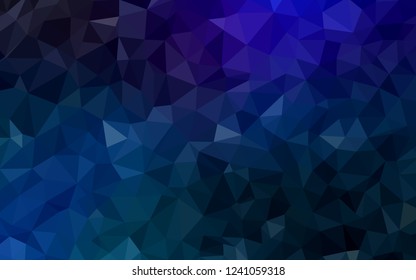 Dark BLUE vector polygonal pattern. Geometric illustration in Origami style with gradient.  Best triangular design for your business.