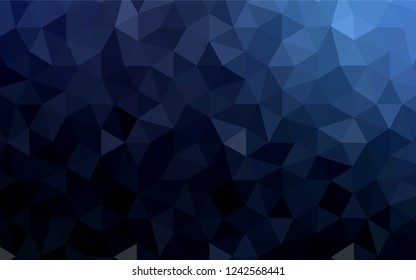 Dark BLUE vector polygonal pattern. A completely new color illustration in a polygonal style. Brand new style for your business design.