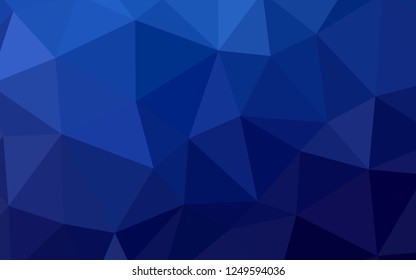 Dark BLUE vector polygonal pattern. A sample with polygonal shapes. Textured pattern for your backgrounds.