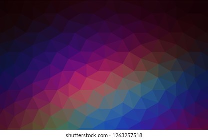 Dark BLUE vector polygonal pattern. Triangular geometric sample with gradient.  Polygonal design for your web site.