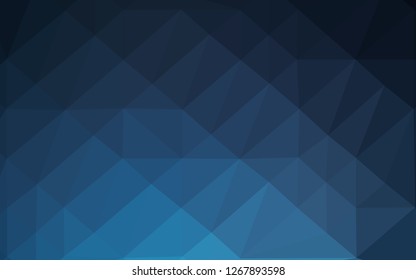 Dark BLUE vector polygonal pattern. Colorful illustration in Origami style with gradient.  Template for a cell phone background.