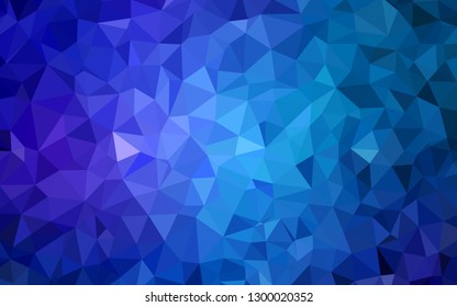 Dark BLUE vector polygonal pattern. Shining colorful illustration with triangles. Best triangular design for your business.