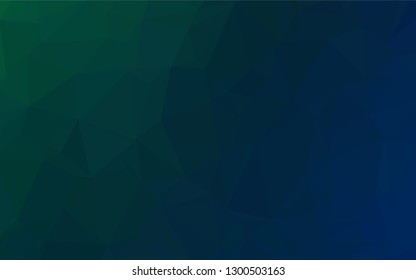 Dark BLUE vector polygonal pattern. A completely new color illustration in a vague style. A completely new design for your business.