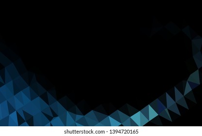 Dark BLUE vector polygonal pattern. Geometric illustration in Origami style with gradient. Template for your brand book.