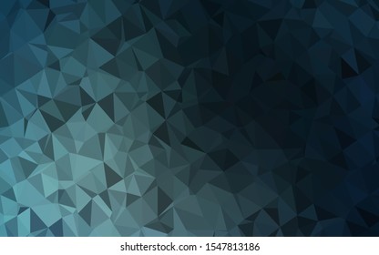 Dark BLUE vector polygonal pattern. A completely new color illustration in a vague style. Triangular pattern for your business design.
