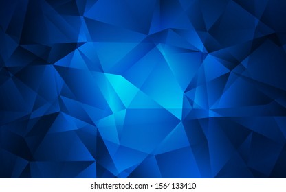 Dark BLUE vector polygonal pattern. Shining colorful illustration with triangles. Textured pattern for your backgrounds.