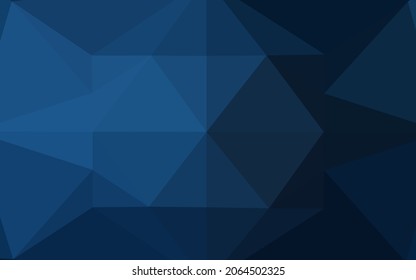 Dark BLUE vector polygonal pattern. Geometric illustration in Origami style with gradient.  The template can be used as a background for cell phones.
