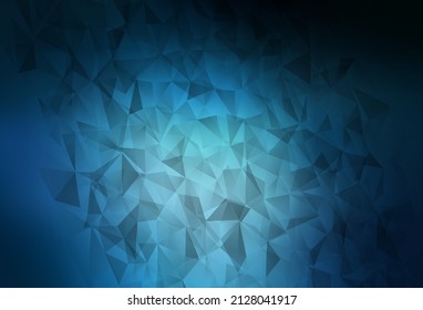 Dark BLUE vector polygonal pattern. Creative illustration in halftone style with triangles. Polygonal design for your web site.