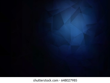 Dark BLUE vector polygonal pattern. A sample with polygonal shapes. Brand-new design for your business.