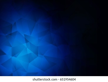 Dark BLUE vector polygonal pattern. Creative geometric illustration in Origami style with gradient. The textured pattern can be used for background.