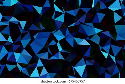 Dark BLUE vector polygonal pattern. A completely new color illustration in a vague style. The completely new template can be used for your brand book.
