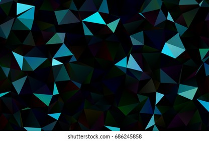 Dark BLUE vector polygonal pattern. A vague abstract illustration with gradient. The template can be used as a background for cell phones.