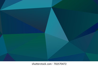 Dark BLUE vector polygonal pattern. An elegant bright illustration with gradient. The best triangular design for your business.