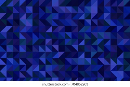 Dark BLUE vector polygonal pattern. Glitter abstract illustration with an elegant design. The best triangular design for your business.