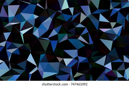 Dark BLUE vector polygonal pattern. A sample with polygonal shapes. The textured pattern can be used for background.