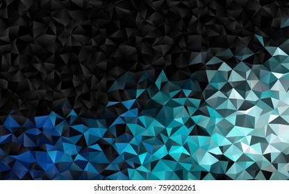 Dark BLUE vector polygonal pattern. Colorful illustration in abstract style with gradient. The best triangular design for your business.