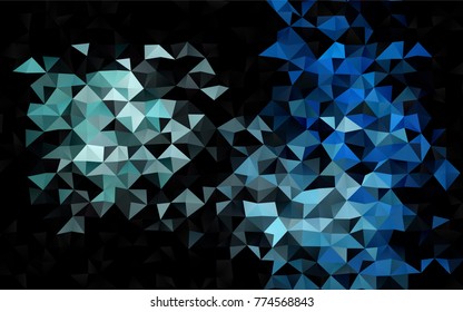 Dark BLUE vector polygonal pattern. A completely new color illustration in a vague style. A new texture for your design.