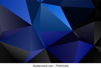 Dark BLUE vector polygonal pattern. Modern geometrical abstract illustration with gradient. Brand-new design for your business.