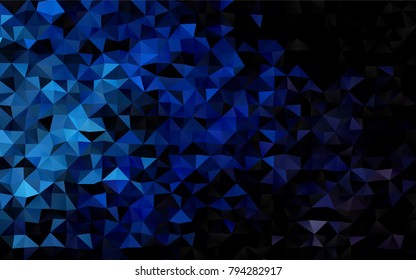 Dark BLUE vector polygonal pattern. A sample with polygonal shapes. A completely new design for your business.