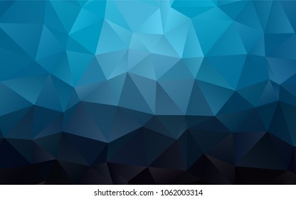 Dark BLUE vector polygonal template. Creative illustration in halftone style with gradient. Triangular pattern for your business design.