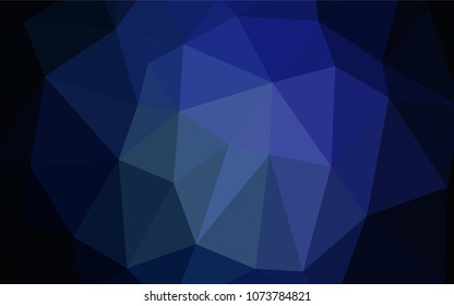 Dark BLUE vector polygonal template. Geometric illustration in Origami style with gradient.  The best triangular design for your business.