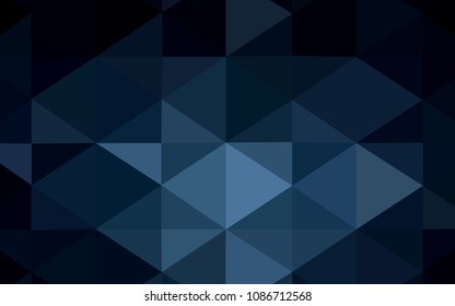 Dark BLUE vector polygonal template. Geometric illustration in Origami style with gradient.  A new texture for your design.
