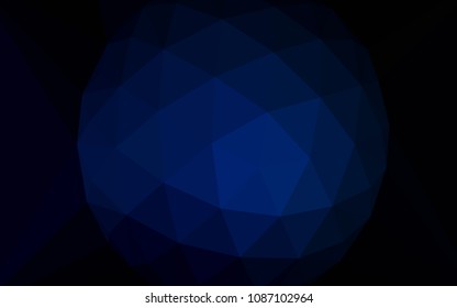 Dark BLUE vector polygonal template with a diamond. Colorful illustration with gradient. Polygonal design for your web site.