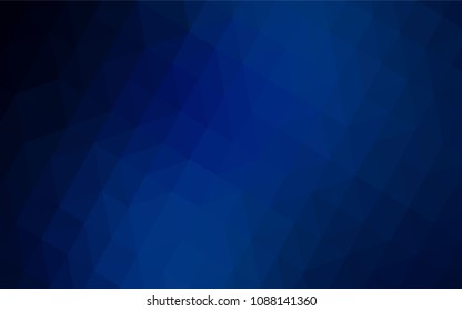 Dark BLUE vector polygonal template. Shining polygonal illustration, which consist of triangles. Template for cell phone's backgrounds.