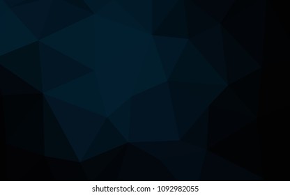 Dark BLUE vector polygonal template. Shining polygonal illustration, which consist of triangles. Textured pattern for your backgrounds.