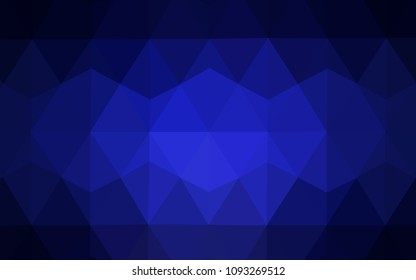 Dark BLUE vector polygonal template. Triangular geometric sample with gradient.  New template for your brand book.