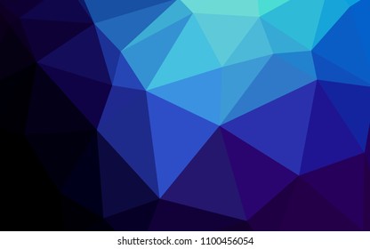 Dark BLUE vector polygonal template. Shining polygonal illustration, which consist of triangles. Brand new style for your business design.
