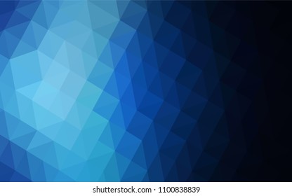 Dark BLUE vector polygonal template. Shining colorful illustration with triangles. Completely new template for your banner.
