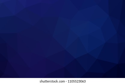 Dark BLUE vector polygonal template. Colorful abstract illustration with triangles. Triangular pattern for your design.