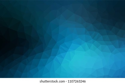 Dark BLUE vector polygonal template. Geometric illustration in Origami style with gradient.  Completely new template for your banner.