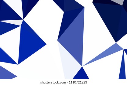 Dark BLUE vector polygonal template. Colorful illustration in abstract style with triangles. Brand new style for your business design.