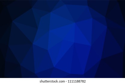 Dark BLUE vector polygonal template. A completely new color illustration in a  polygonal style. The best triangular design for your business.