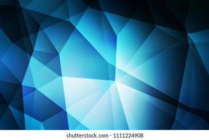 Dark BLUE vector polygonal template. Modern abstract illustration with triangles. Best triangular design for your business.