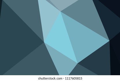 Dark BLUE vector polygonal template. Creative illustration in halftone style with triangles. Brand new design for your business.