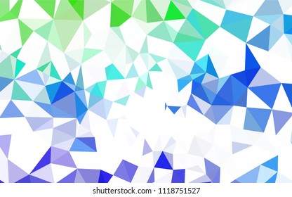 Dark BLUE vector polygonal template. Triangular geometric sample with gradient.  Template for cell phone's backgrounds.
