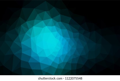 Dark BLUE vector polygonal template. Triangular geometric sample with gradient.  Template for cell phone's backgrounds.
