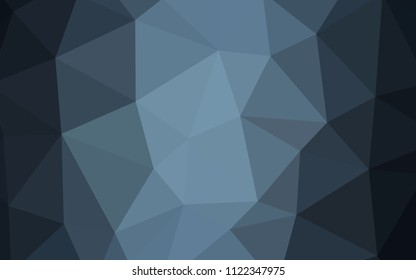 Dark BLUE vector polygonal template. Triangular geometric sample with gradient.  Brand new design for your business.
