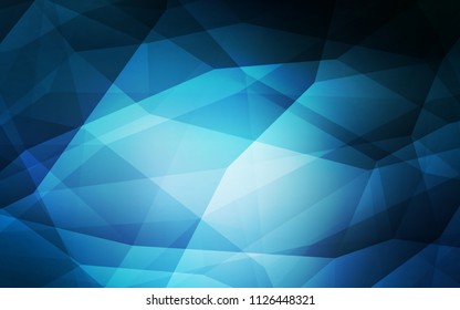 Dark BLUE vector polygonal template. Geometric illustration in Origami style with gradient.  Brand new design for your business.