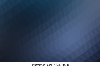 Dark BLUE vector polygonal template. An elegant bright illustration with gradient. The textured pattern can be used for background.